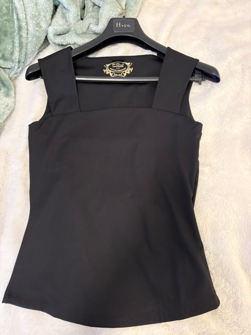 Black Square-Neck Tank Top